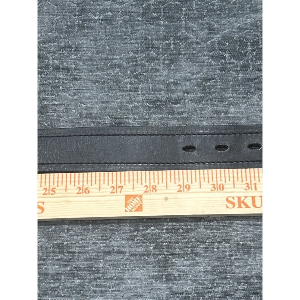 Genuine Dickies Mens Black Leather Belt Size 34 Gunmetal Buckle Workwear Classic